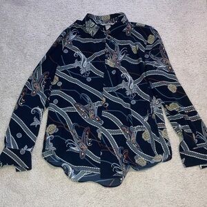 H&M Black Paisley  Blouse size 4